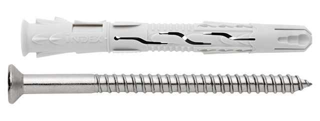 T-NUX A A4 plastic fixing. A4 stainless. Countersunk head. ETA approved